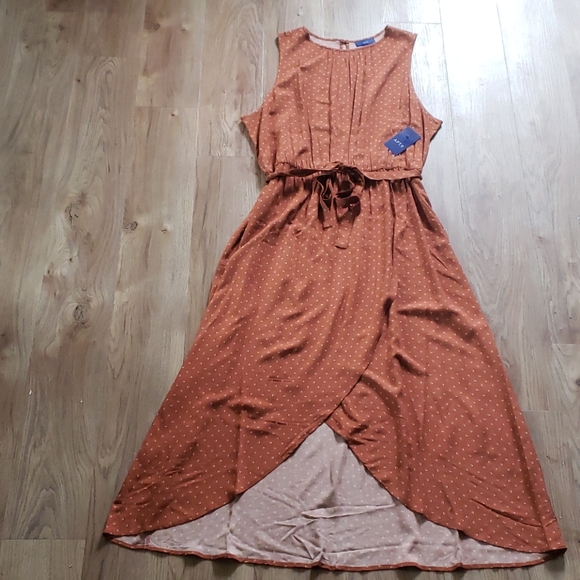 NWT Burnt Orange Fall Midi High-Low Dress XXL - Picture 3 of 7